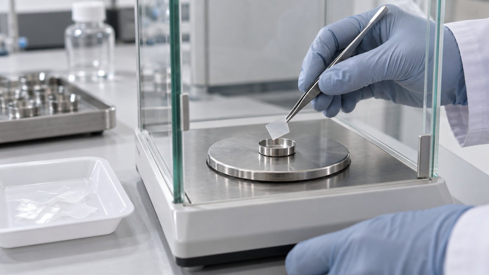 DSC test food packaging laboratory sample prepared from polyethylene film
