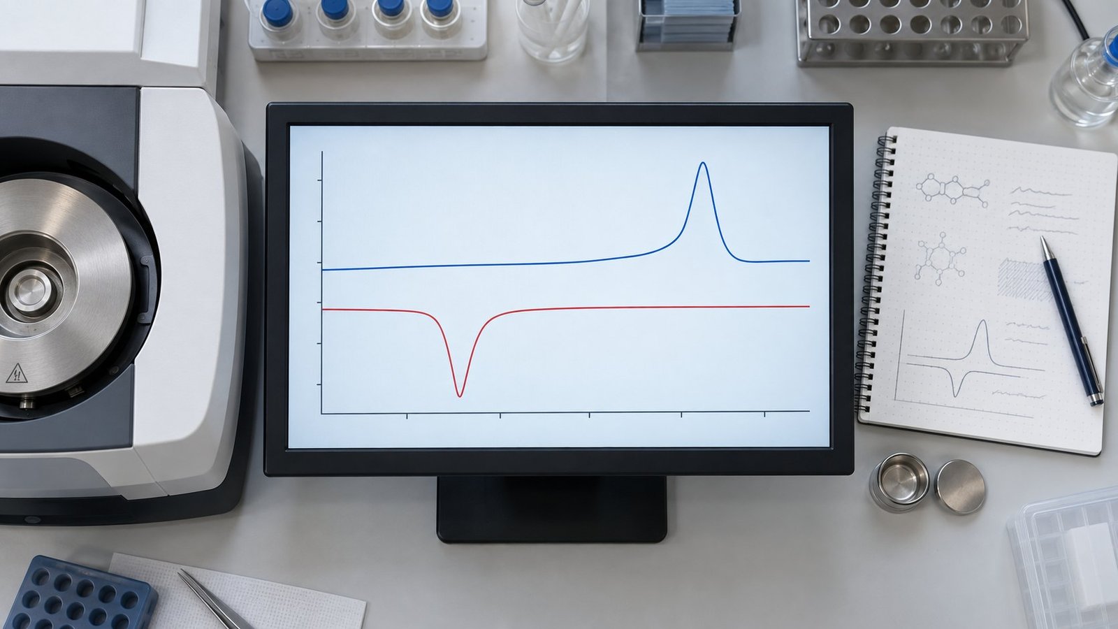 PCM DSC heat-flow curves showing melting and crystallization events