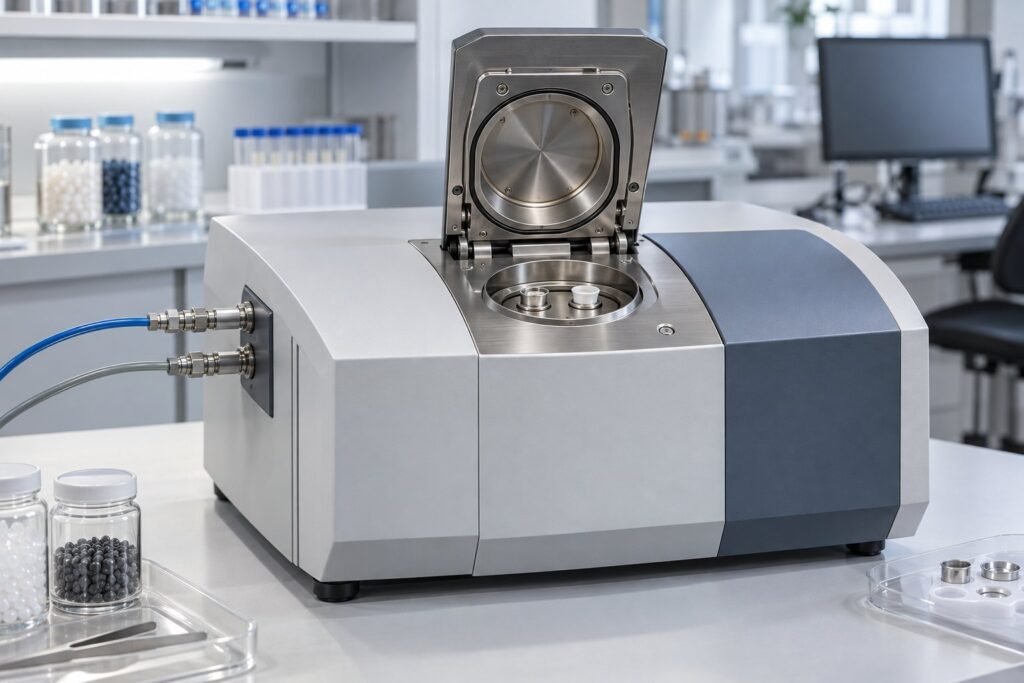 DSC testing oxidation induction instrument with nitrogen and oxygen gas lines