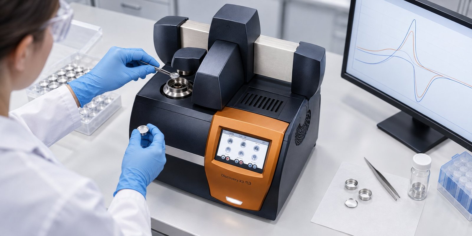 Polymer DSC workflow Discovery X3 DSC analysis with polymer sample pans and controlled thermal cycles